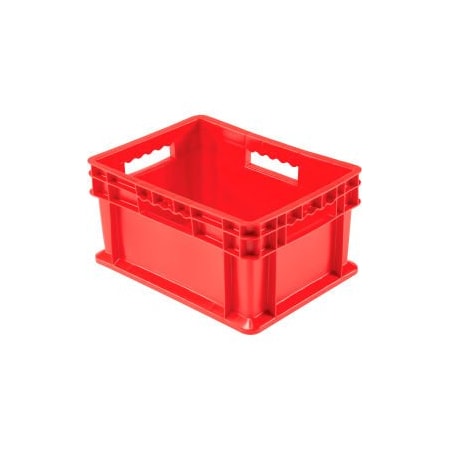 Solid Straight Wall Storage Container, 15-3/4 in L x 11-3/4 in W x 8-1/4 in H, Gray, 12 PK